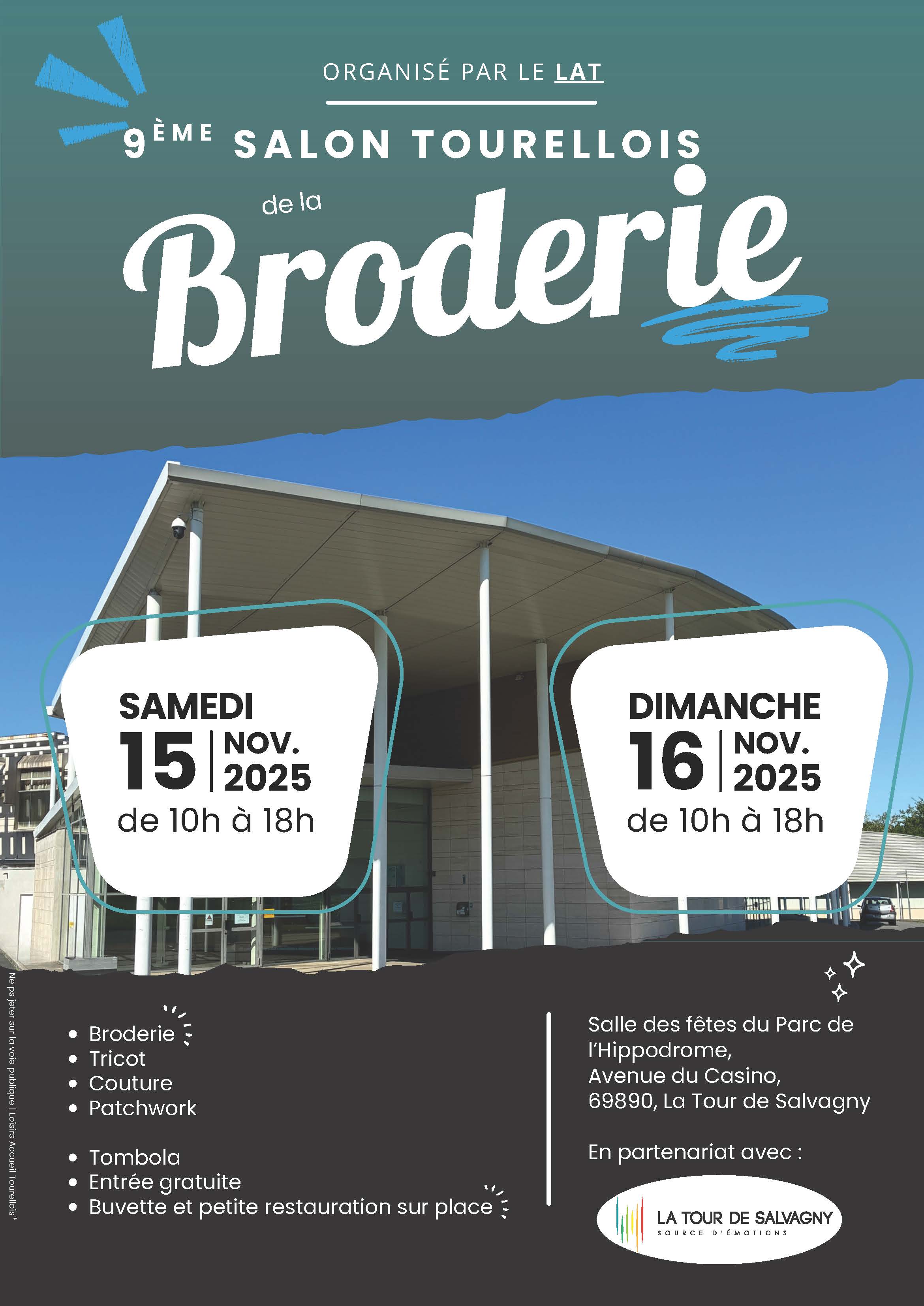 Affiche du salon de la broderie à La Tour de Salvagny 2025